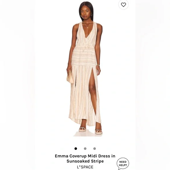 L*SPACE ❤️‍🔥 EMMA MIDI DRESS IN SUNSOAKED STRIPE NWT - Picture 2 of 6